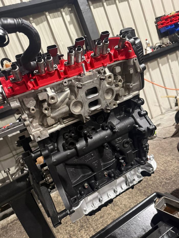 Built engine on the stand