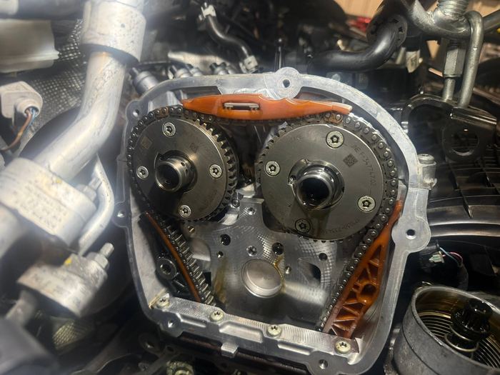 Timing chain and cam gears